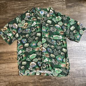 USF Mens Hawaiian Green Shirt VF Imagewear NCAA University of South Florida